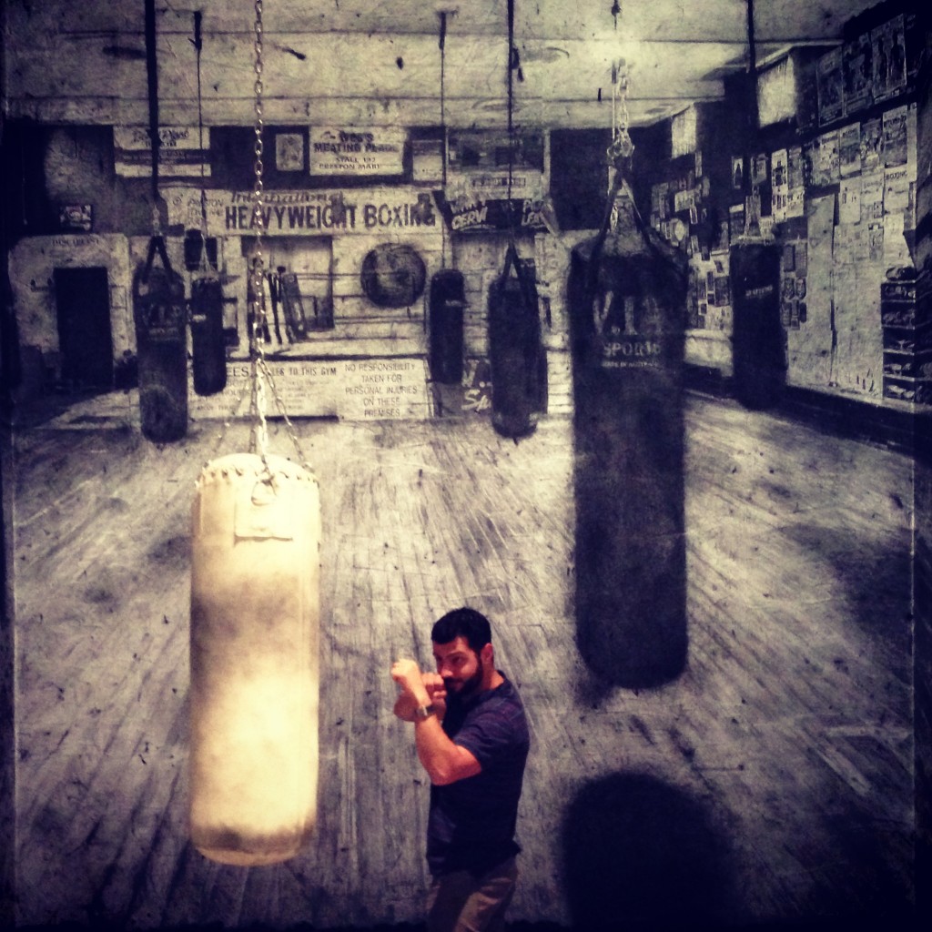 The boxing installation at Melbourne Now, complete with Deepheat!