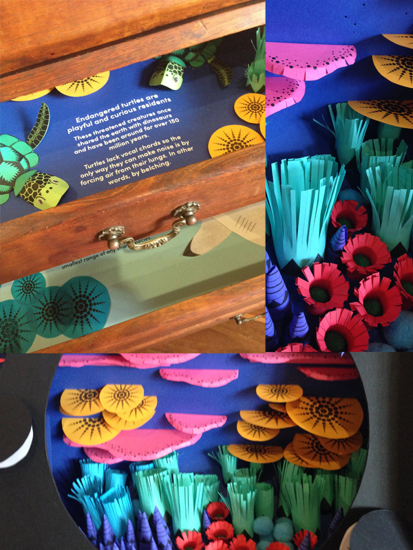 Claire Orrell’s interactive marine conservation bureau made from cut paper